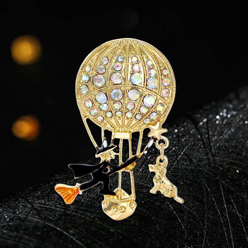 

Halloween Witch Temperament and High-end Hot Air Balloon Accessories Brooch 6*8CM