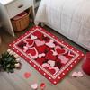 Pink Heart Door Mat Y2K Sweet Cute Plaid Heart Pattern Rug Non-slip Water Absorbent Home Decor Floor Mat for Valentine's Day