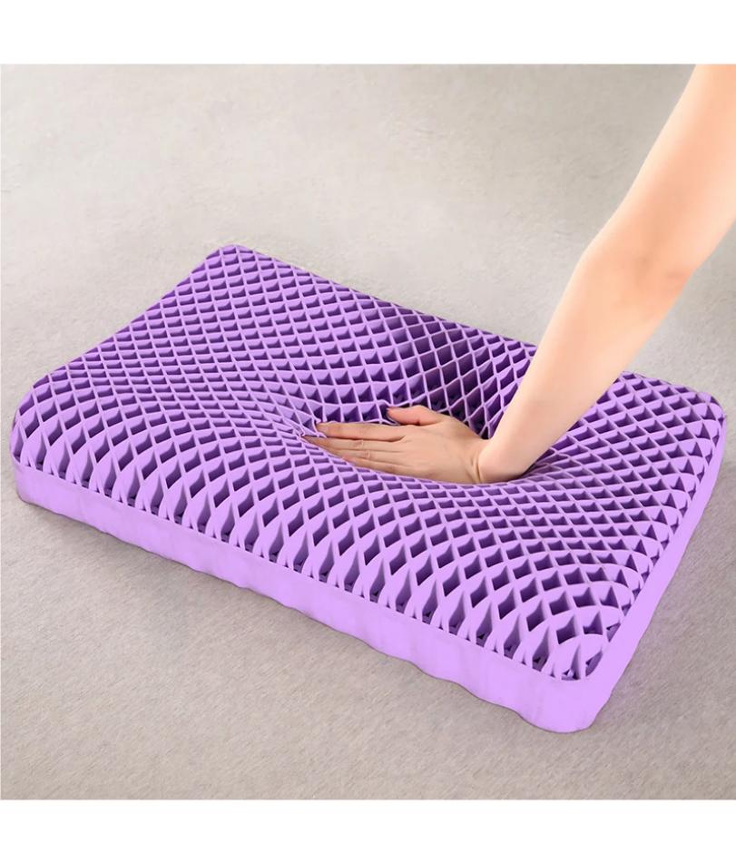 Almohada de Pectina Capa de Aire Transpirable Almohada TPE Lavable con Agua, Almohada Cervical para el Cuello de Presión Cero Látex Almohada Individual para Adultos
