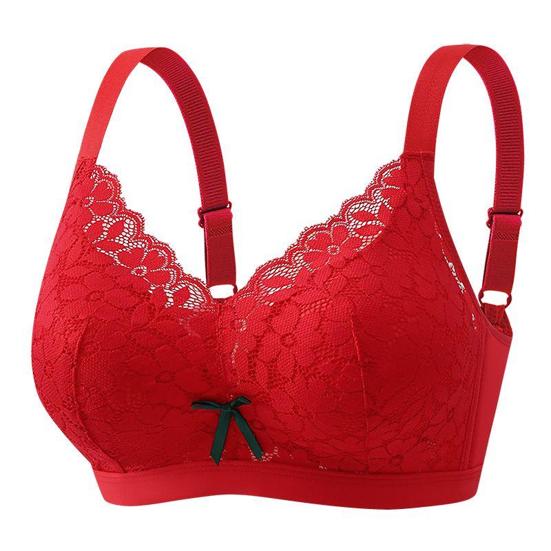 

Нижнее белье женское собирает вместе толстый сексуальный анти провисающий без стального кольца собранный бюстгальтер с регулируемой грудью 40/90B красный