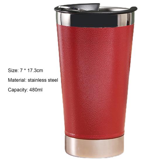 480ml Vacuum Cup Lidded Insulated 20oz Portable Thermal Cup Mug Daily Use
