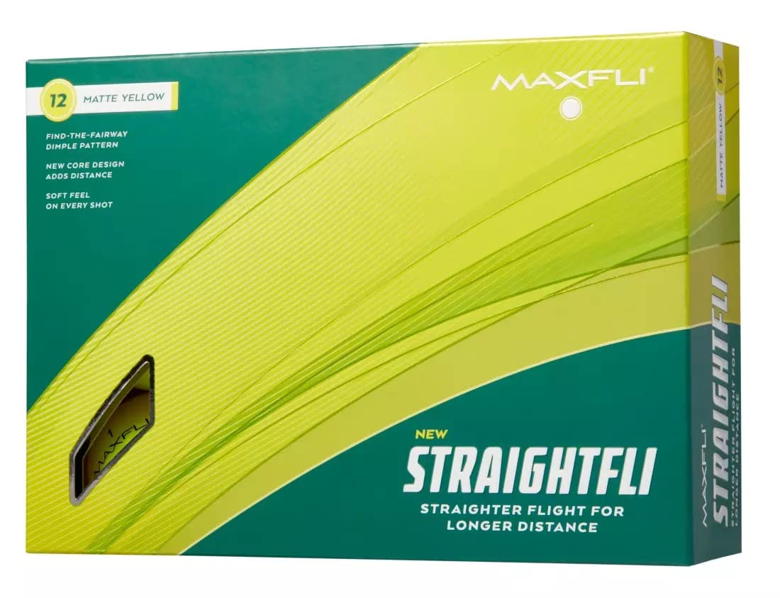 

Мяч для гольфа Maxfli 2023 года Мячи для гольфа Straightfli Straight Fly Мяч Hard to Bend соответствует правилам (Матовый желтый) [Параллельный импорт]