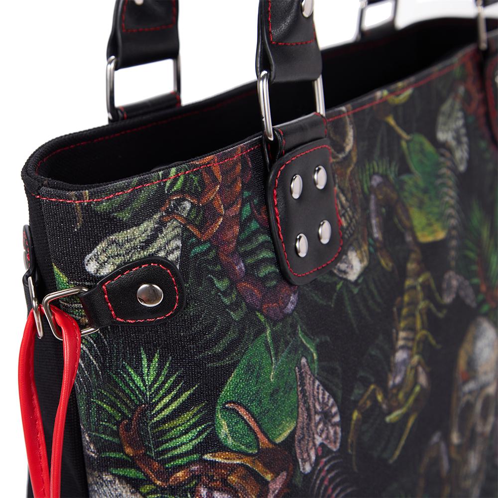 JIEROTYX Skull Bag Handbag Purse for Women Fashion Casual Tote Luxury Shoulder Messenger Bolsa Goth Female Top-handle Bags