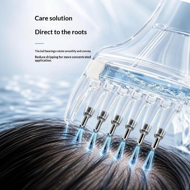 Transparent Scalp Essential Oil Applicator Massage Comb Unisex Built-In Liquid for Home Relaxing Hair Treatment