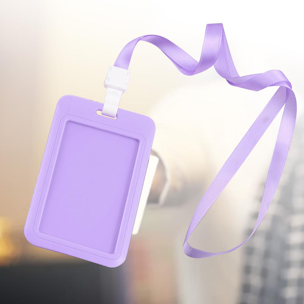 Badge Holder Bright Color Thick Sturdy ABS Rounded Corner Waterproof Bus Card Holder with Lanyard for Company School