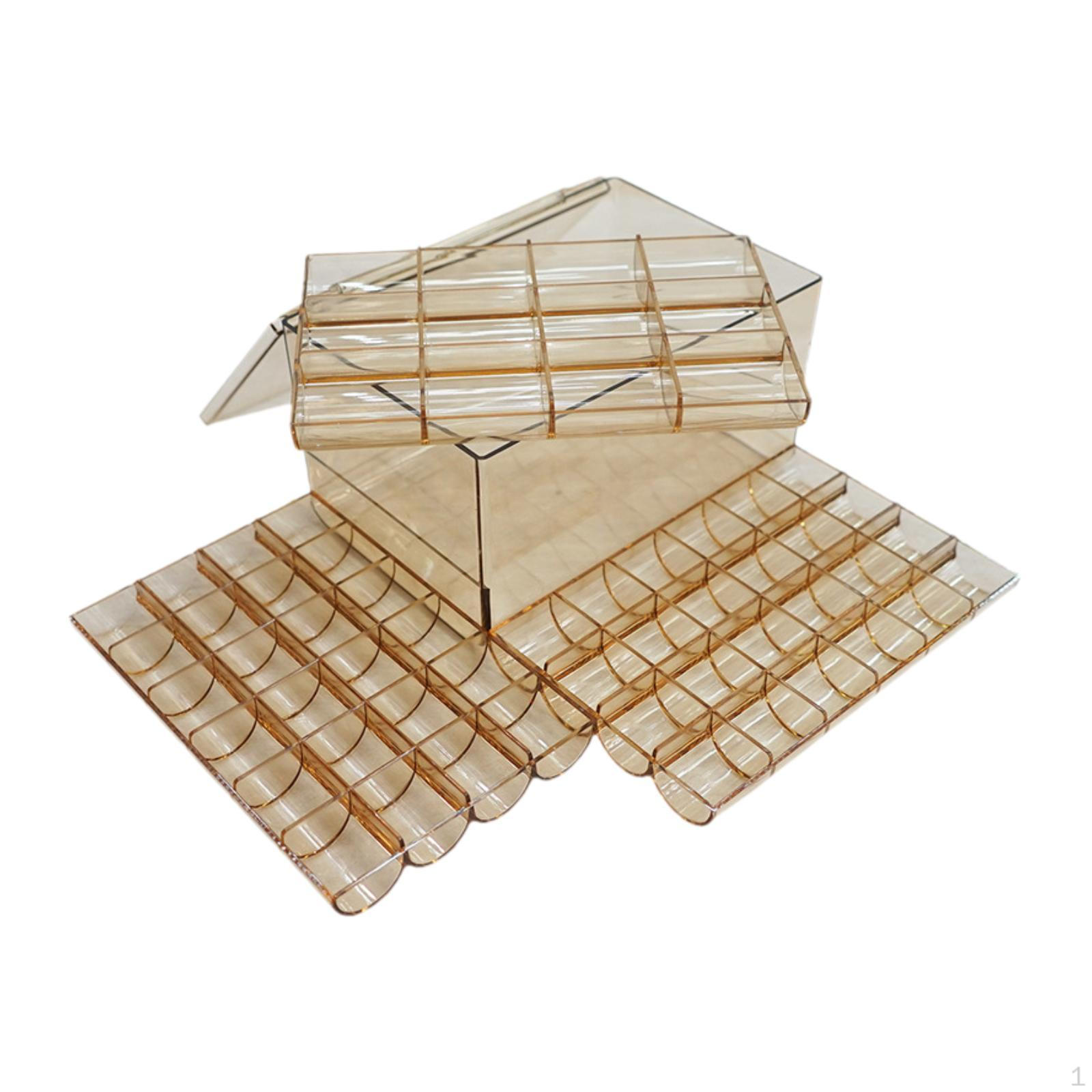 

Большая вместимость коробки для хранения ювелирных изделий, подставка для украшения ногтей, держатель для инструментов жёлтый