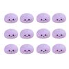 12Pcs Mini Resin Bun Figurines, Cute Smiling Face Food Ornament, Micro Simulation Steamed Bun Dollhouse Accessories for DIY Desktop Home Decor