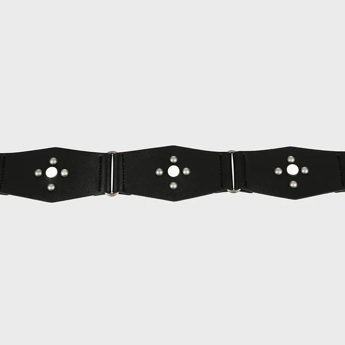 RIVET HEXAGON ECO LEATHER BELT BLACK BQ4AA001