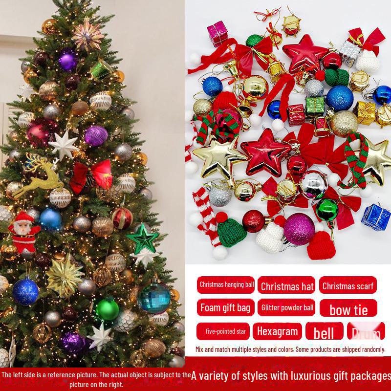 Christmas Tree Hanging Ornaments: Scene Layout & Gift Set with Various Accessories