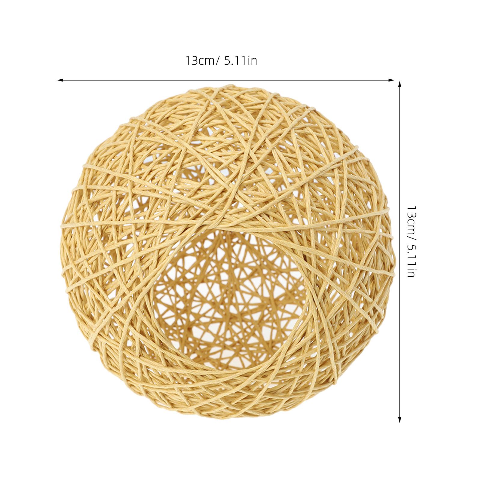 

Woven Lamp Shade Rustic Style Lampshade for Pendant Hanging Lamps Decorative Lamp Cover for Home Restaurant Hotel Use світло-коричневого кольору
