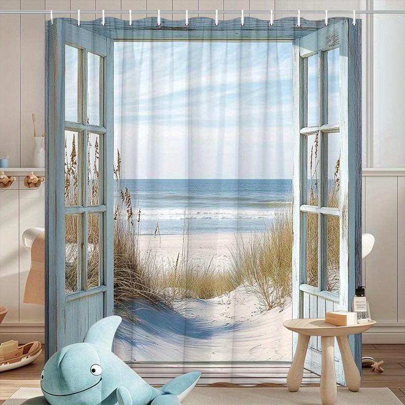 Diverse Style Shower Curtain With Hooks Waterproof Easy Install Washable For Home Hotel Dorm Bathroom Decoration