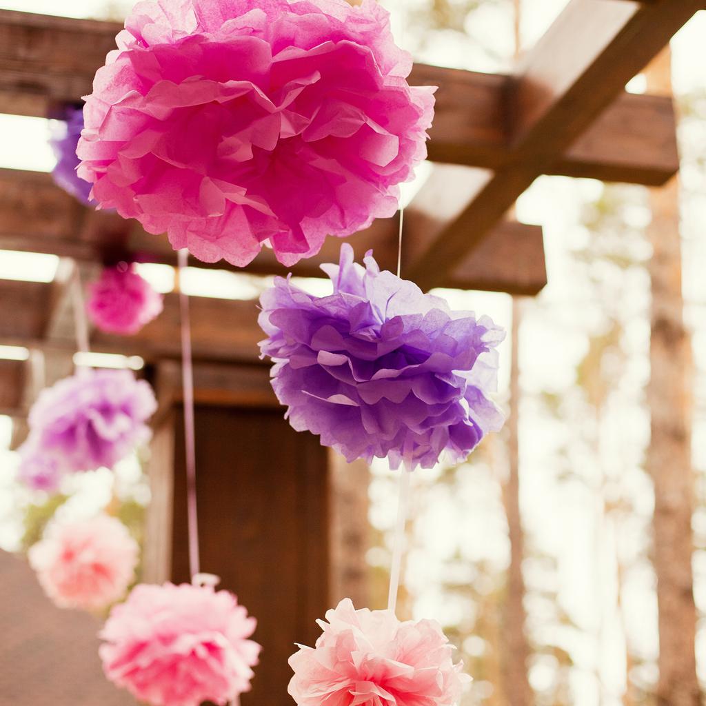 5pcs Paper Flower Ball Tissue Pom Poms Flowers for Wedding Bridal Shower Birthday Bachelorette Party Backdrop Decoration 20cm