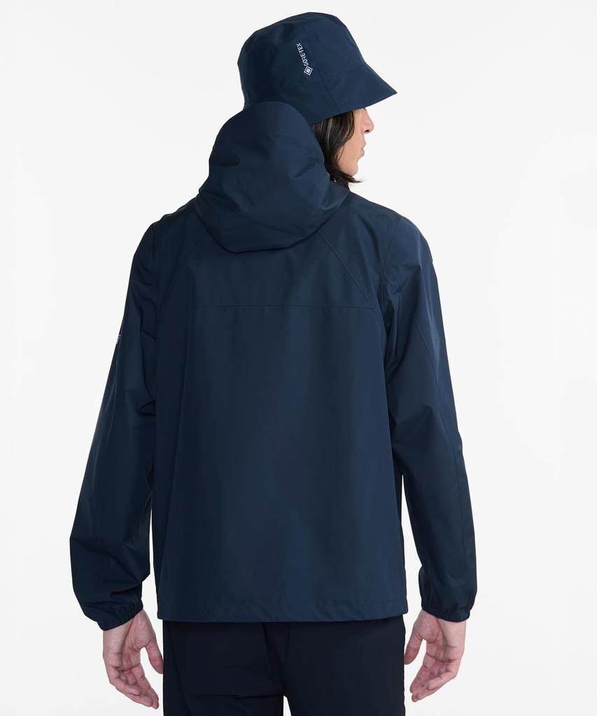 Aigle Official MTD Lightweight Rain Pack Hooded Dark Size M Waterproof, Water-Repellent, Breathable, Packable, Jacket, Blue,