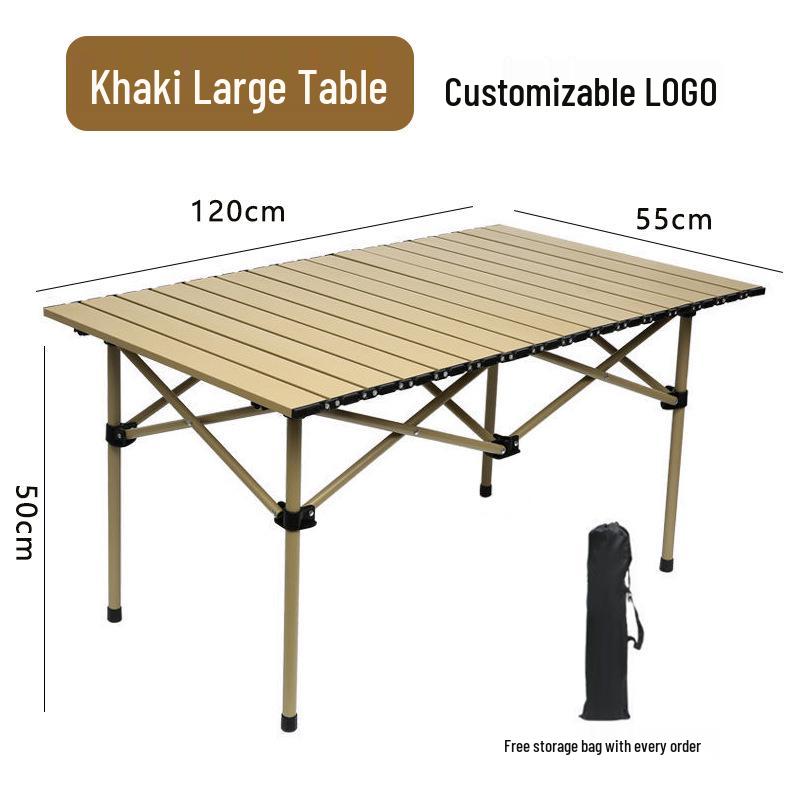 Outdoor Foldable Aluminum Table and Chair Set - Portable Picnic and Camping Roll-Up Table