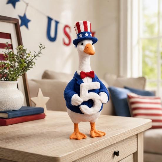 baizihuahu Decorative Ornament, USA 250th Patriotic Goose Centerpiece, Unique Appearance Figure for Household Use Home Decor