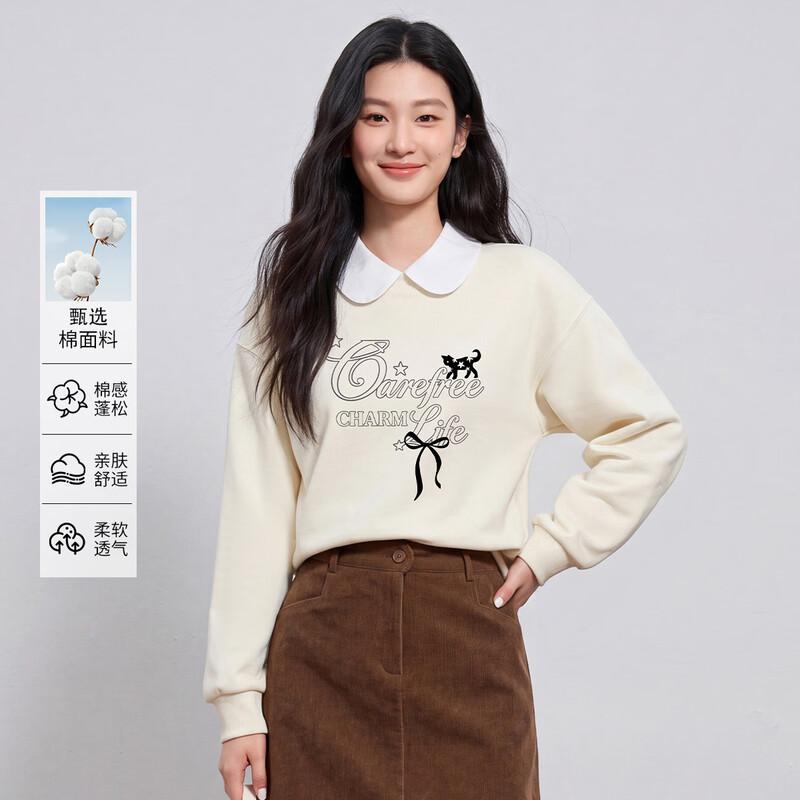 FivePlus Women's Letter Print Crew Neck Sweatshirt
