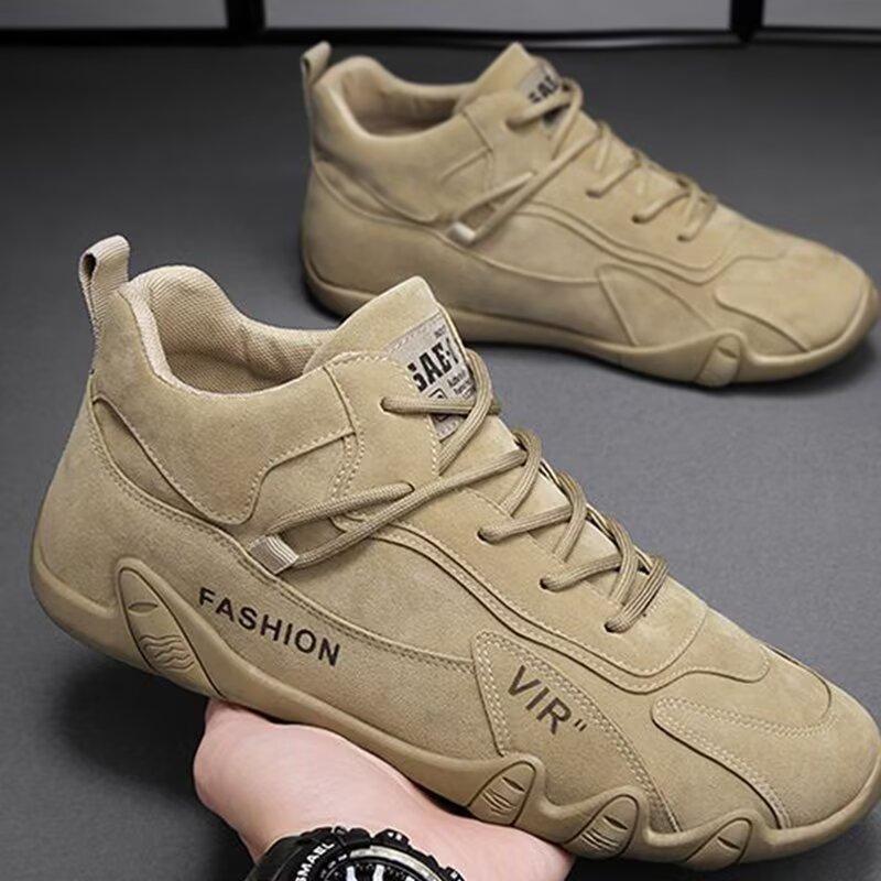 Casual Men's Workwear Shoes Dirt Resistant and Waterproof Boots Retro Suede Men's Boots Soft Soled Lightweight and Wear-resistant Construction Shoes