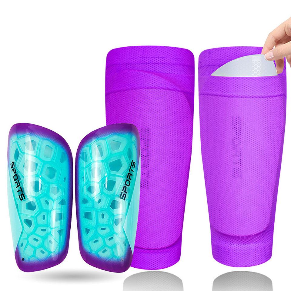 

Loogdeel Soccer Shin Guards For Kids Youth Adults Lightweight Protective Pads With Sleeves Compact Design L--Adult синій