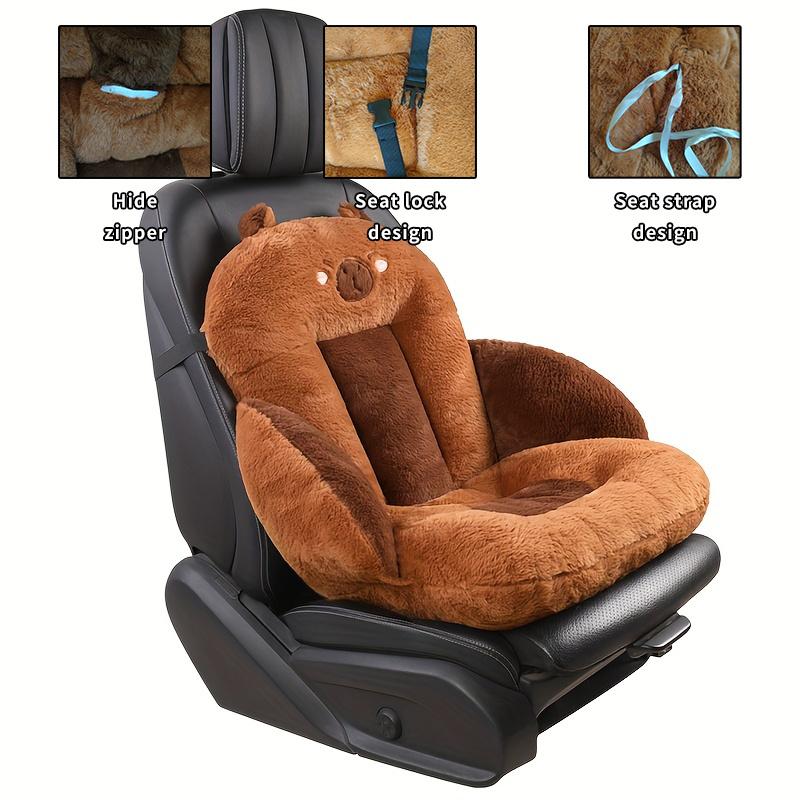 Winter Warm Car Seat Cover Cushion Front Chair Seat Cover Soft Short Faux Fur Plush Comfortable Protection Pad Car Accessories