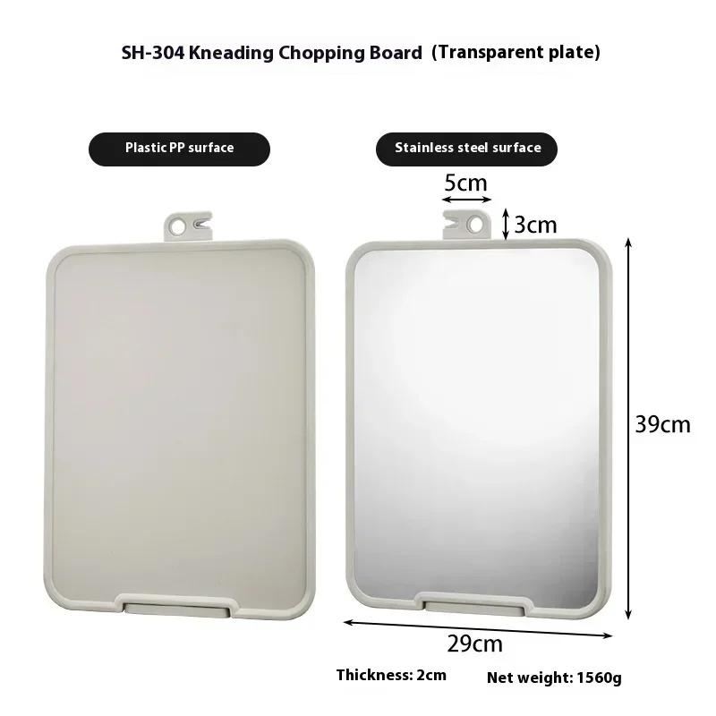

2025 New 304 Stainless Steel Cutting Board with Knife Sharpener, Double-sided Usable Kitchen Cutting Board, Chopping Board прозорий