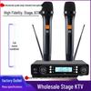 Dual UHF Wireless Microphones for Stage, Home, KTV, and Outdoor Speaker Performances