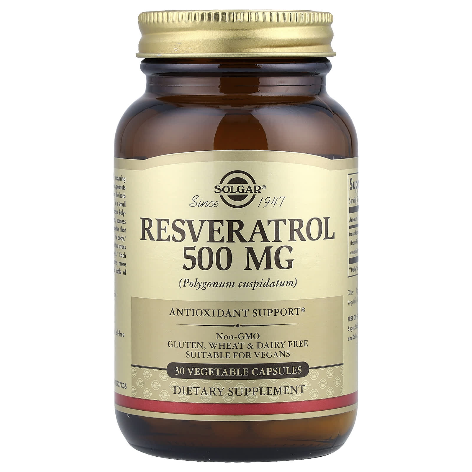 

Resveratrol, 500 Mg, 30 Veggie Capsules