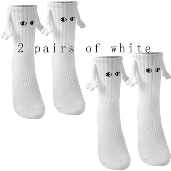 Couple socks magnetic hand in hand for a lifetime Halloween socks black white unisex hand in hand good friend socks