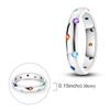 CopperMulticolor CZ Band Ring for Women Rainbow Bubble Dainty Wedding Party Fine Versatile Jewelry Gift