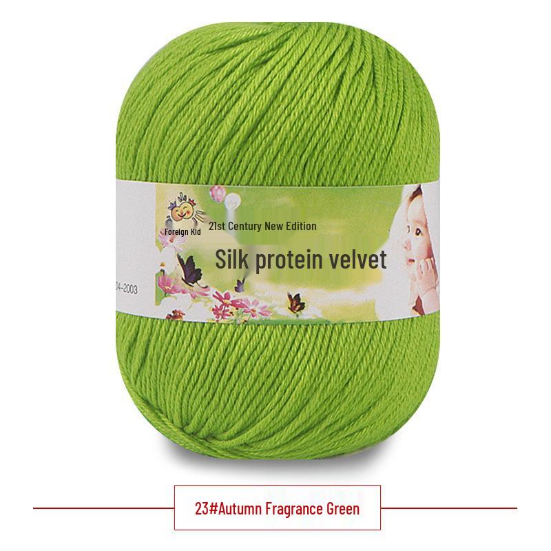 Silk Protein Baby Milk Cotton Yarn for Infant Sweaters, Hats, Shoes, Doll Crochet, and DIY Knitting Projects