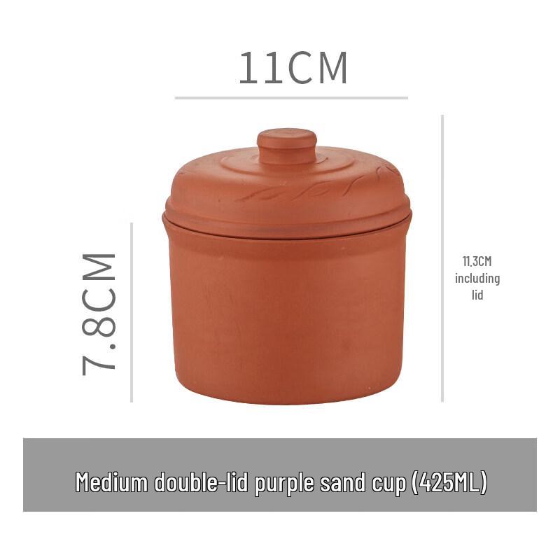 Ru Han Zisha Ceramic Double-Lid Stew Cup Set