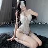 Erotic Underwear Sexy Lace Seductive One-piece Suit with Chest Pad Gathering Uniform No Need to Take Off Pajamas Set 1041