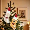 Christmas Stockings Plush Cat Dog Design Santa Claus Xmas Stockings Large Opening Candy Gift Holder Hanging Decor for Tree And Fireplace