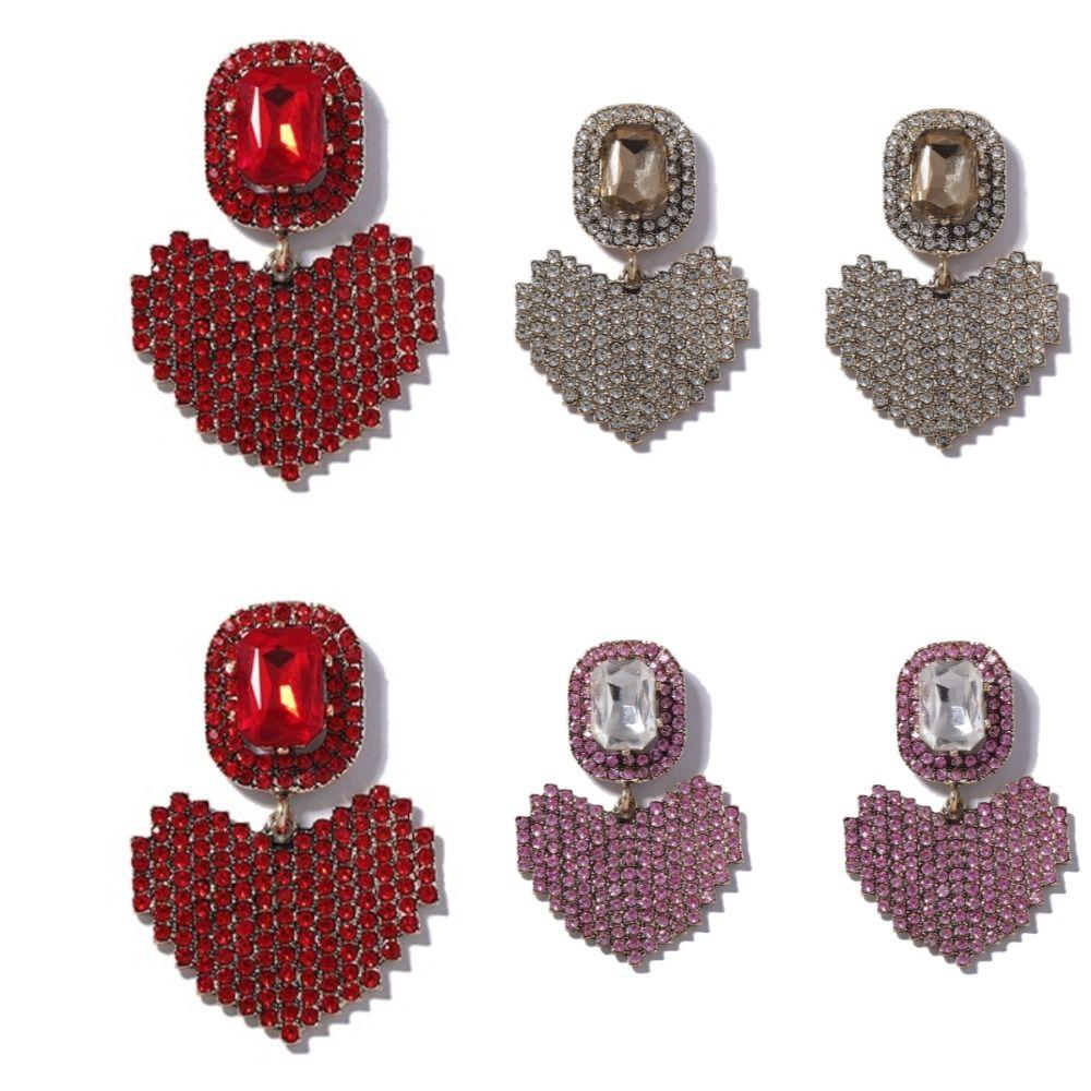 

Серьги-сердечки Shining Love, сверкающие серьги со стразами на День святого Валентина, вечеринка белый