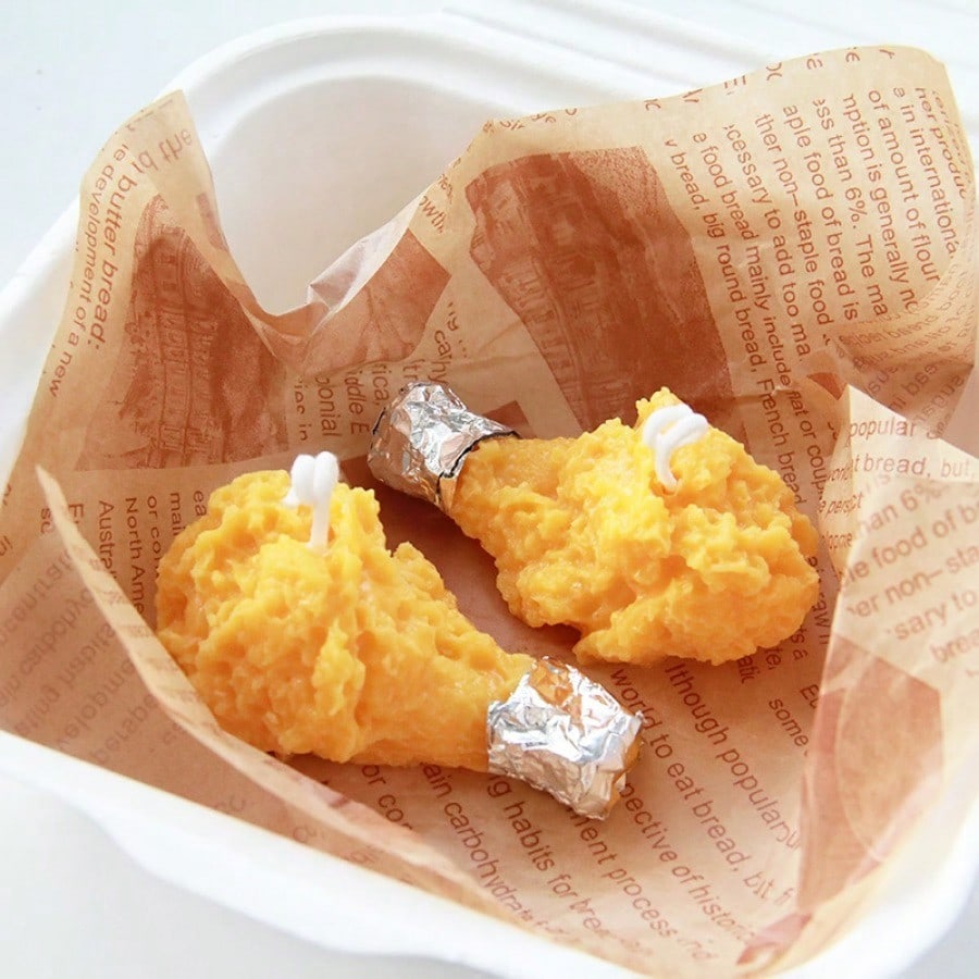 1PC 3D Simulation Fried Chicken Thighs, Aromatherapy, Plaster, Candles, Handmade Soap DIY Materials, Baking Silicone Molds, Suitable For Baking, DIY