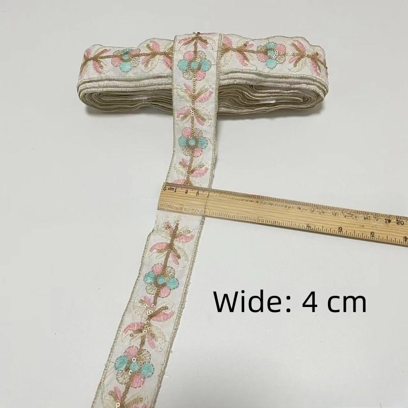 1 Yards Embroidery Lace Ribbon Trim Fabric DIY Sewing Clothes Dress Wedding Party Decoration Accessories