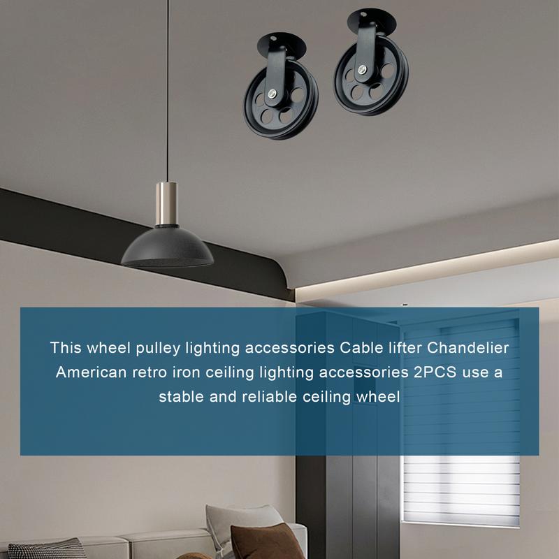 Pulley For Pendant Light 2X Pulley Lifting Drive Ceiling Hooks For Lights Wall Ceiling Mount Lifting Towing Pulleys For