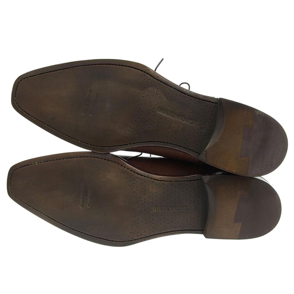 Excellent SHETLANDFOX Leather Shoes Brown Leather Mens 6.5 15KVS 3049SF Used