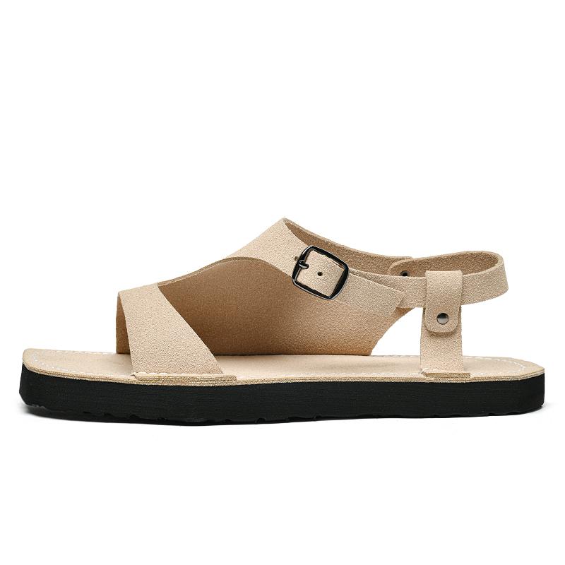 

2025 Лето Большой размер 38-47 Кожаные шлепанцы Мужские тапочки Пляжные сандалии Мужские тапочки Модная обувь Шлепанцы Мужские шлепанцы 38