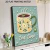 Easy DIY Framed Pearl Bead Painting Kit with Lemon Tea Time Pattern 3D Sparkling Canvas Art for Home Decoration Relaxing Wall Gift Idea