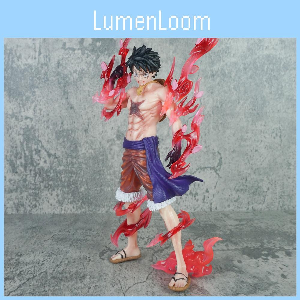 One Piece Luffy Figure Pvc Collectible Anime Model With Black Base For Fans And Collectors