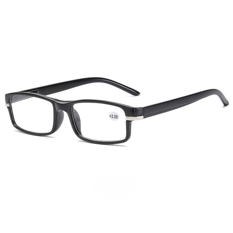 Square Reading Glasses Retro Presbyopia Glasses No Face Clip Spring Leg Resin Presbyopia Glasses Men'S Glasses