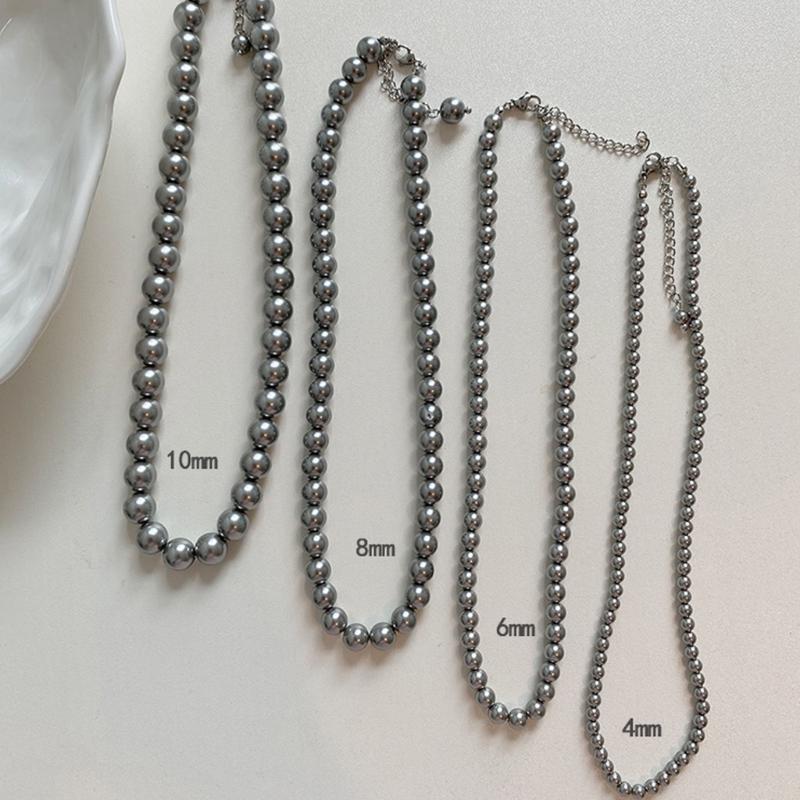 Elegant Silver Gray Pearls Necklace Stunning Silver Gray Pearls Necklace Unique Neck Chain For Memorable Occasions