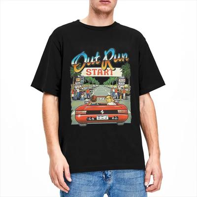 Herren Damen Out Run Videospiel Shirt Bekleidung Lustig 80er Gaming T-Shirt Top Tee Kleidung Neuankömmling