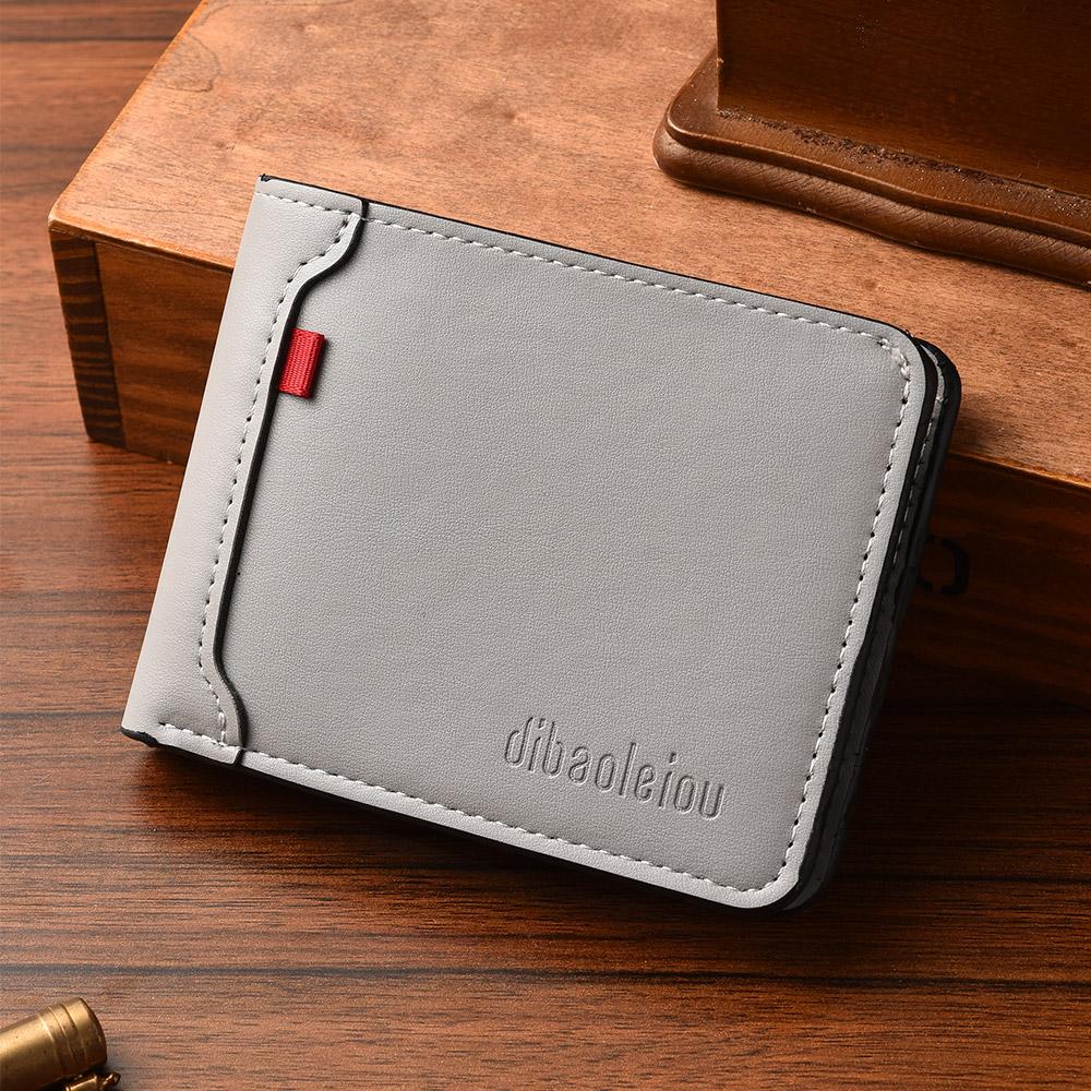 

Business High-End Simple Short Men s Wallet, Solid-Color Luxury Brand Card Holder Men s Wallet
