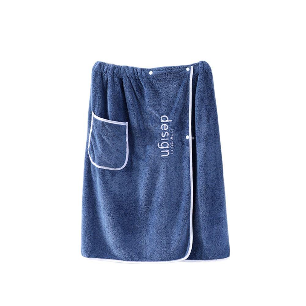 With Pocket Shower Towel Solid Color Short Towel Skirt Bathrobe Men Wearable Bath Towel Shower