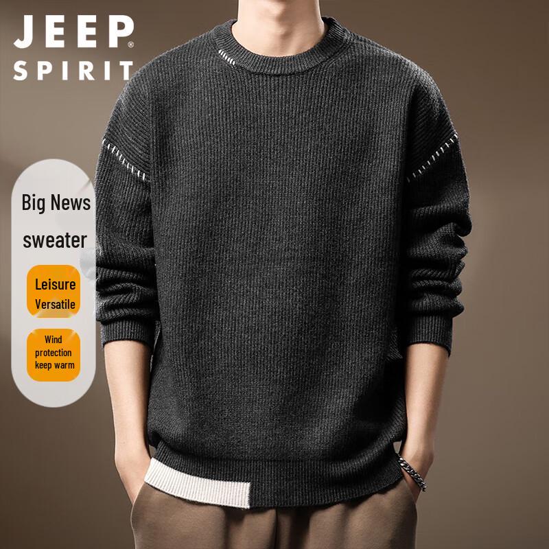 

JEEP SPIRIT Men s Heavyweight Round Neck Sweater M