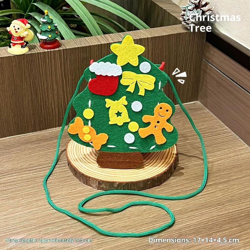 Christmas Theme Diy Handmade Shoulder Bag Handbag Sewing Creative Art And Handmade Activities Gifts Children'S Handmade Toys