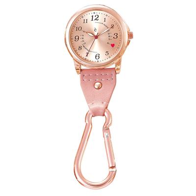 Anfamie Nurse Large Smoky Pink Watch, Long-lasting Battery, Face, Hook-type Watch, Nursing, Care, Medical, Convenient,