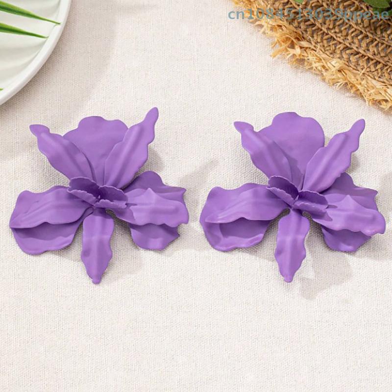1 Paio Orecchini a Fiore Irregolari Pieghettati per Donna Retro Eleganti Moda Temperamento Accessori per Orecchie Gioielli da Festa alla Moda