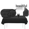 Solid Black Party Tableware Set: Thickened Paper Plates, Cups, Napkins & Tablecloth